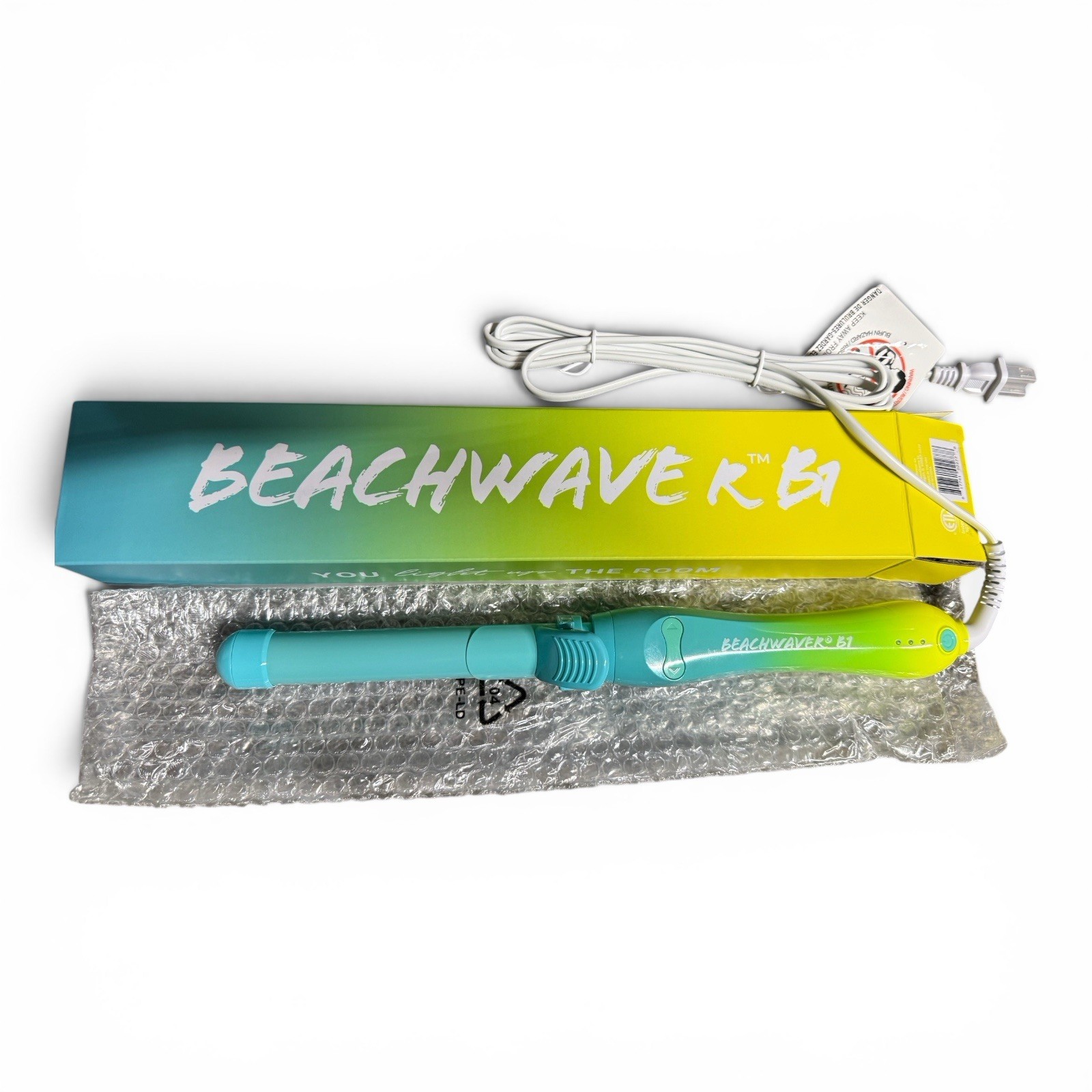 BEACHWAVER B1 1″ Rotating Curling Iron Ceramic Green/Blue Swivel Cord