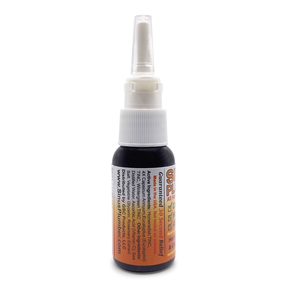 Sinus Plumber Natural Hot Pepper Nasal Spray Allergy – Sinus – Headache – 1 floz