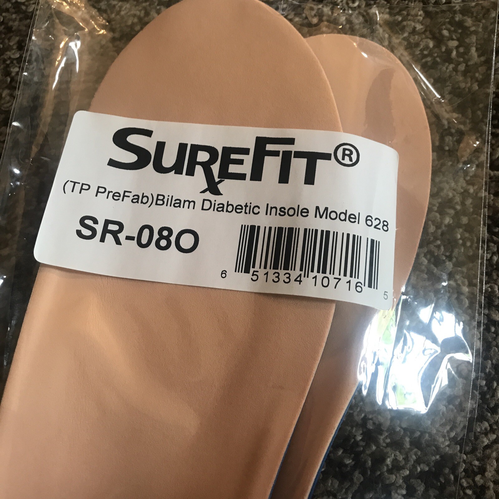 SureFit (TPPreFab) Bilam Diabetic Insole Model 628 SR-08o NEW