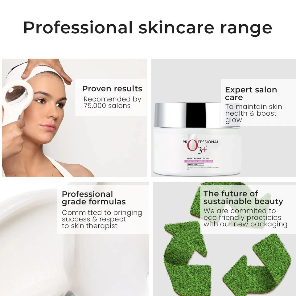 O3+ Night Repair Cream Brightening Glow Boosting Dermal Zone 50g
