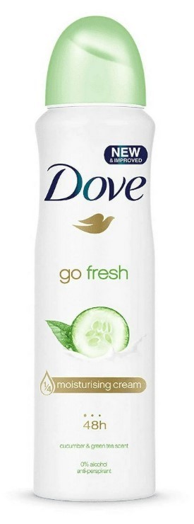 2x Dove Cucumber Go Fresh Deodorant Spray 150ml/5.07,