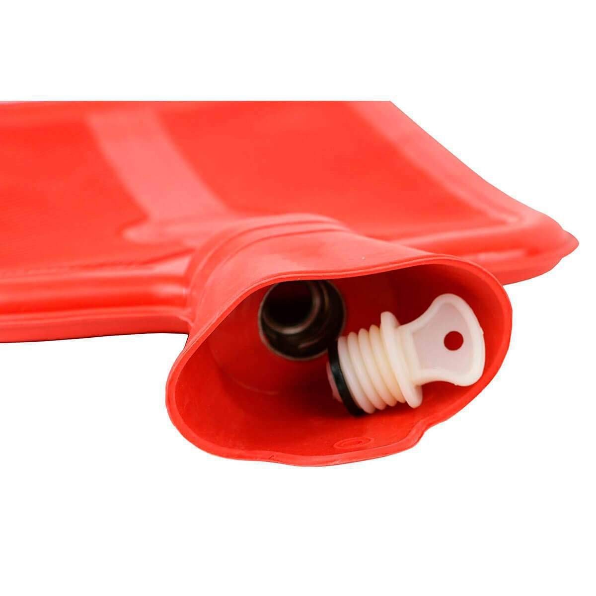 Classic Red Rubber Hot Water Bottle, Compress, Pain 8″ x 1″ x 6″, red