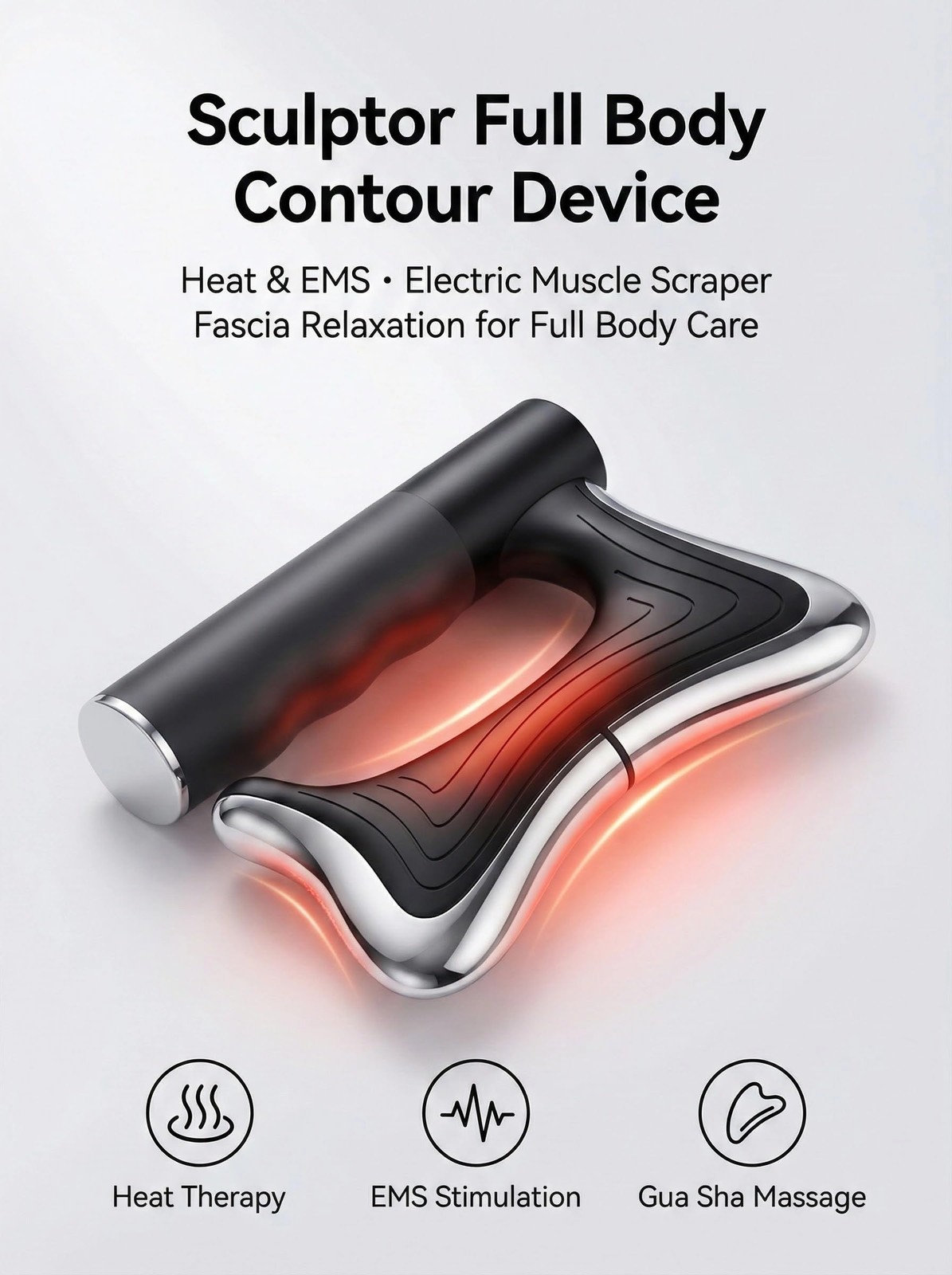 Heated Muscle Scraper Tool, Electric Full Body Contouring Device, Gua Sha Mas…