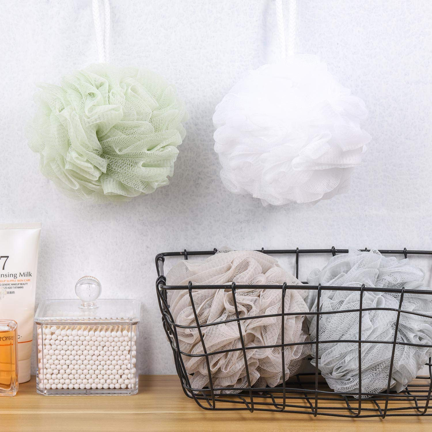 Bath Sponge Shower Loofahs 60G Mesh Pouf Bath Scrunchies Body Wash Puff Shower P