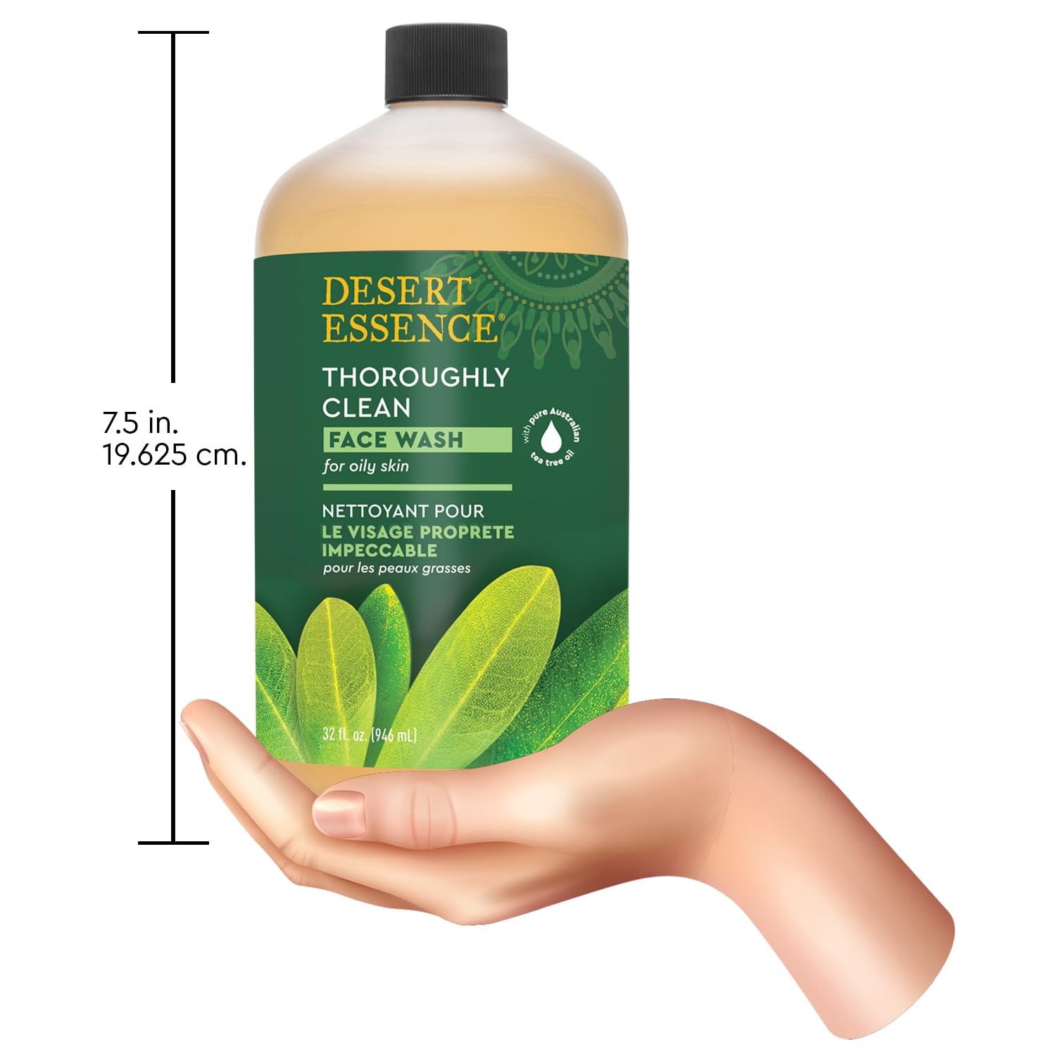 Desert Essence Tea Tree Face Wash 32 fl oz – 32 Fl Oz (Pack of 1), Clear