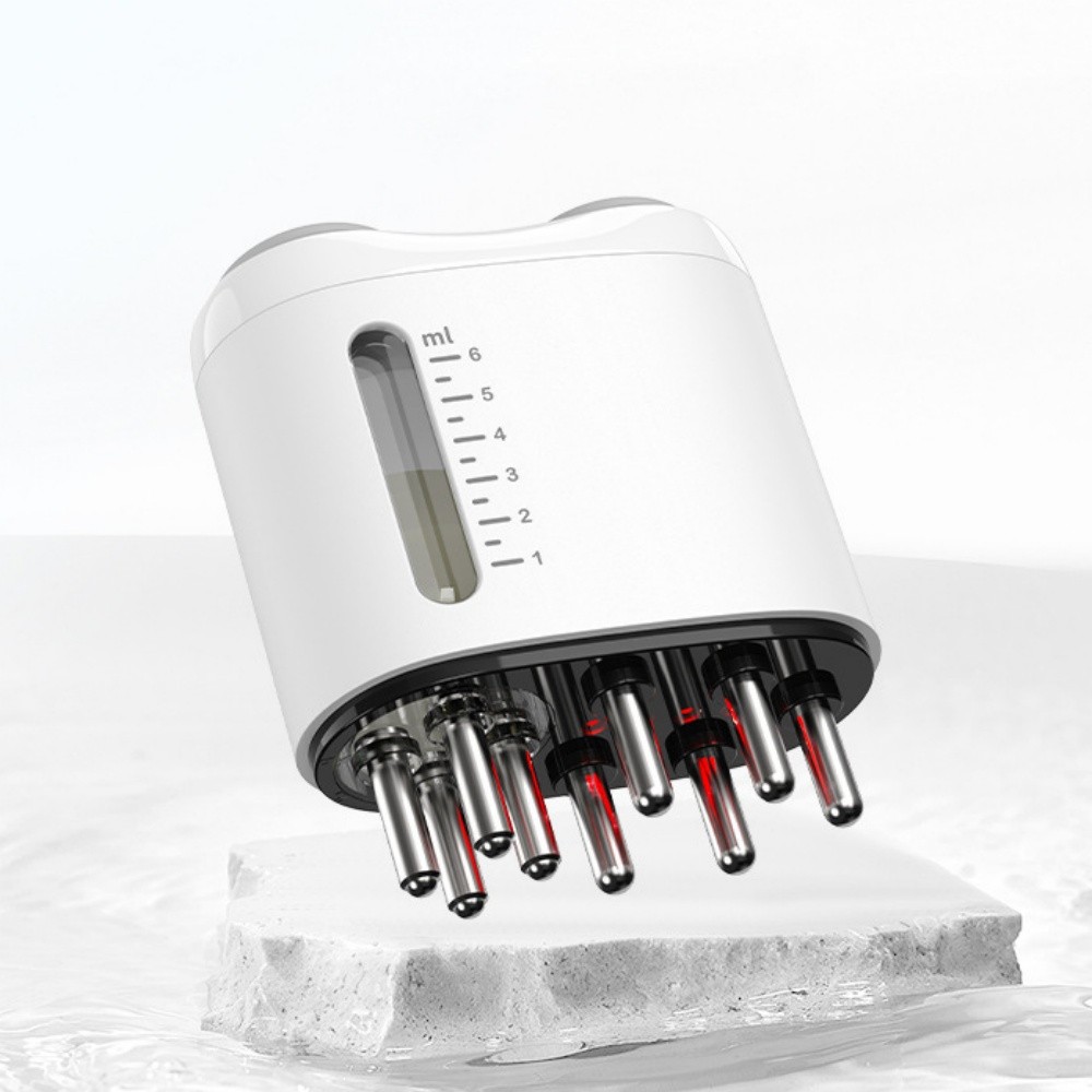 Electric Scalp Massager Red Light Vibration Hair Growth Oil Serum Applicator New