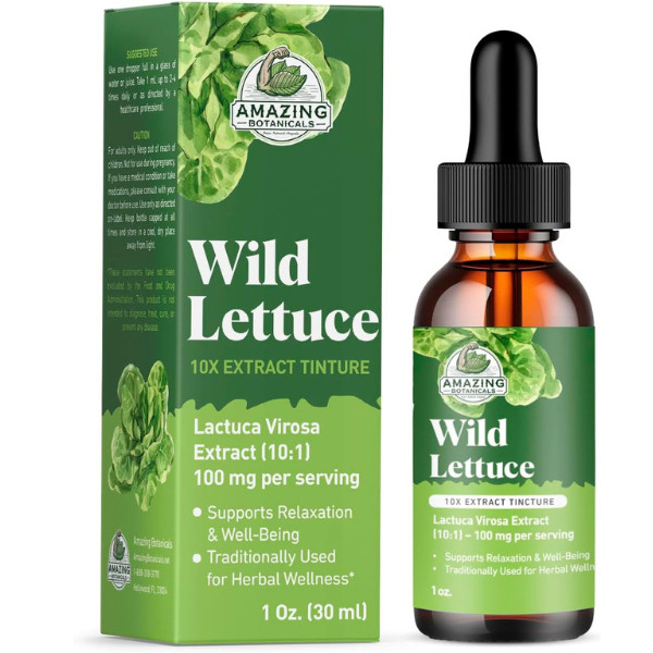 Amazing Botanicals Wild Lettuce 10X Extract Tincture Liquid Herbal Supplement