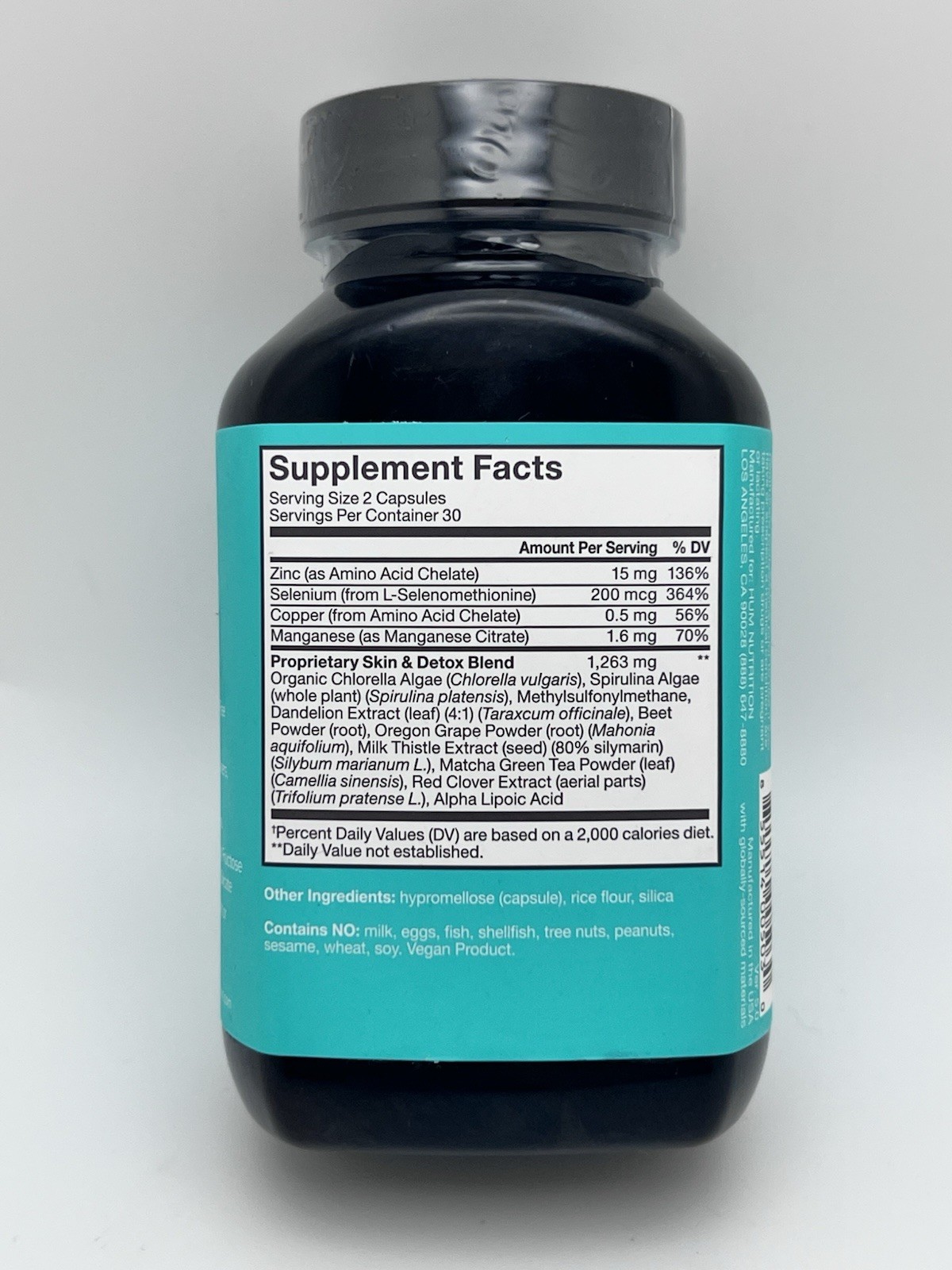 HUM Daily Cleanse 60 Vegan Capsules detox Supplement Clear Skin Support Exp08/26