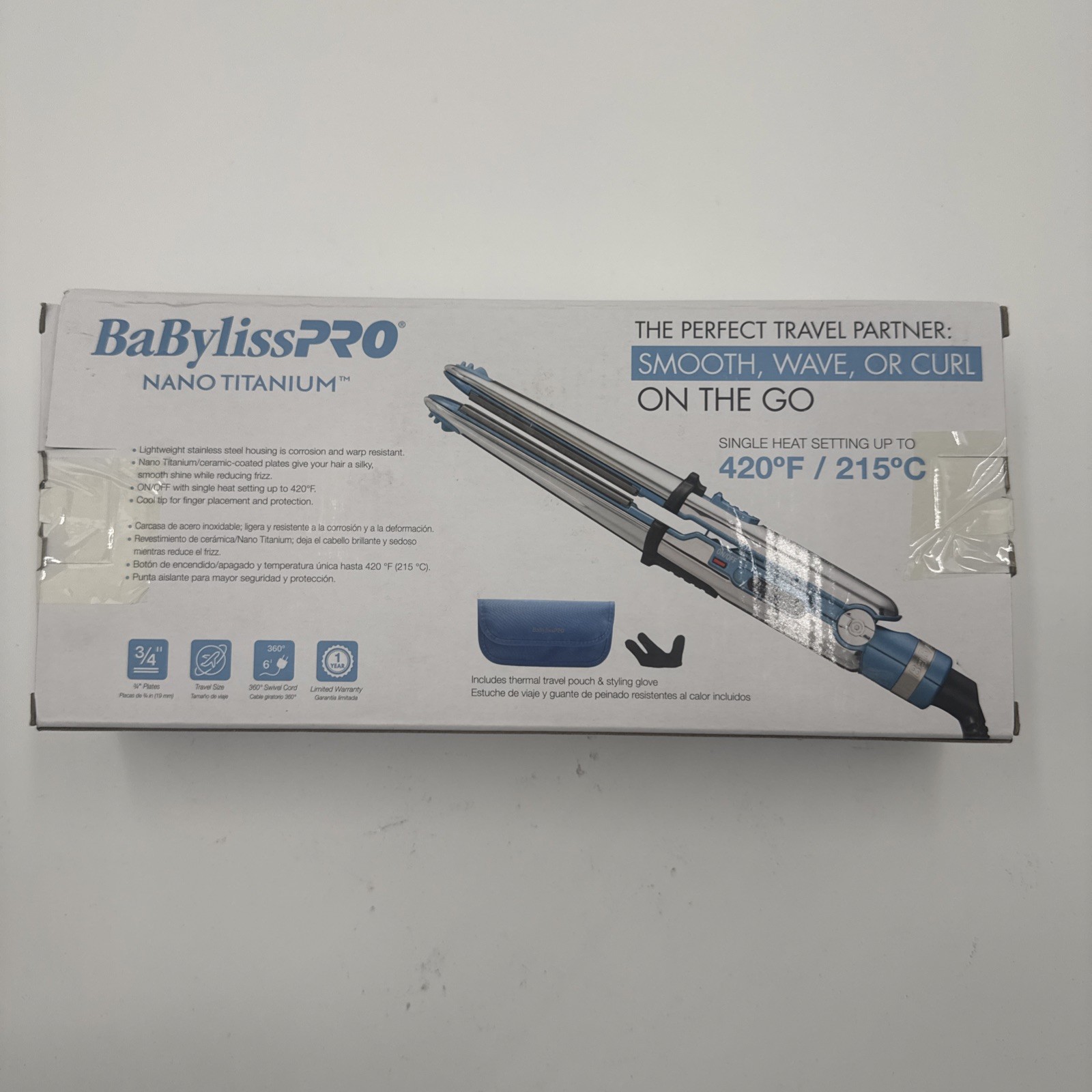 BaBylissPRO Nano Titanium Prima2000 3/4″ Stainless Steel Mini Iron | BNT2000UC
