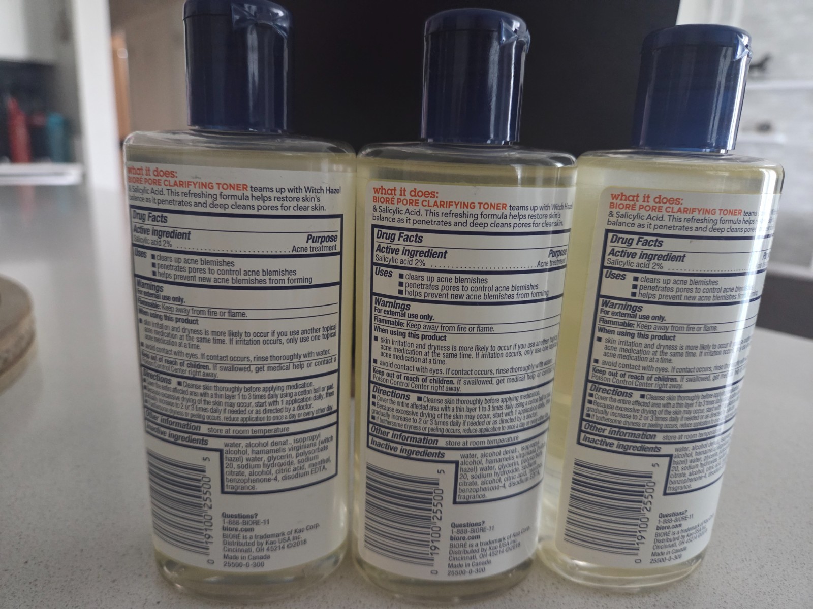 Biore Witch Hazel Pore Clarifying Toner 8oz / 236ml Each (3 Pack)- New