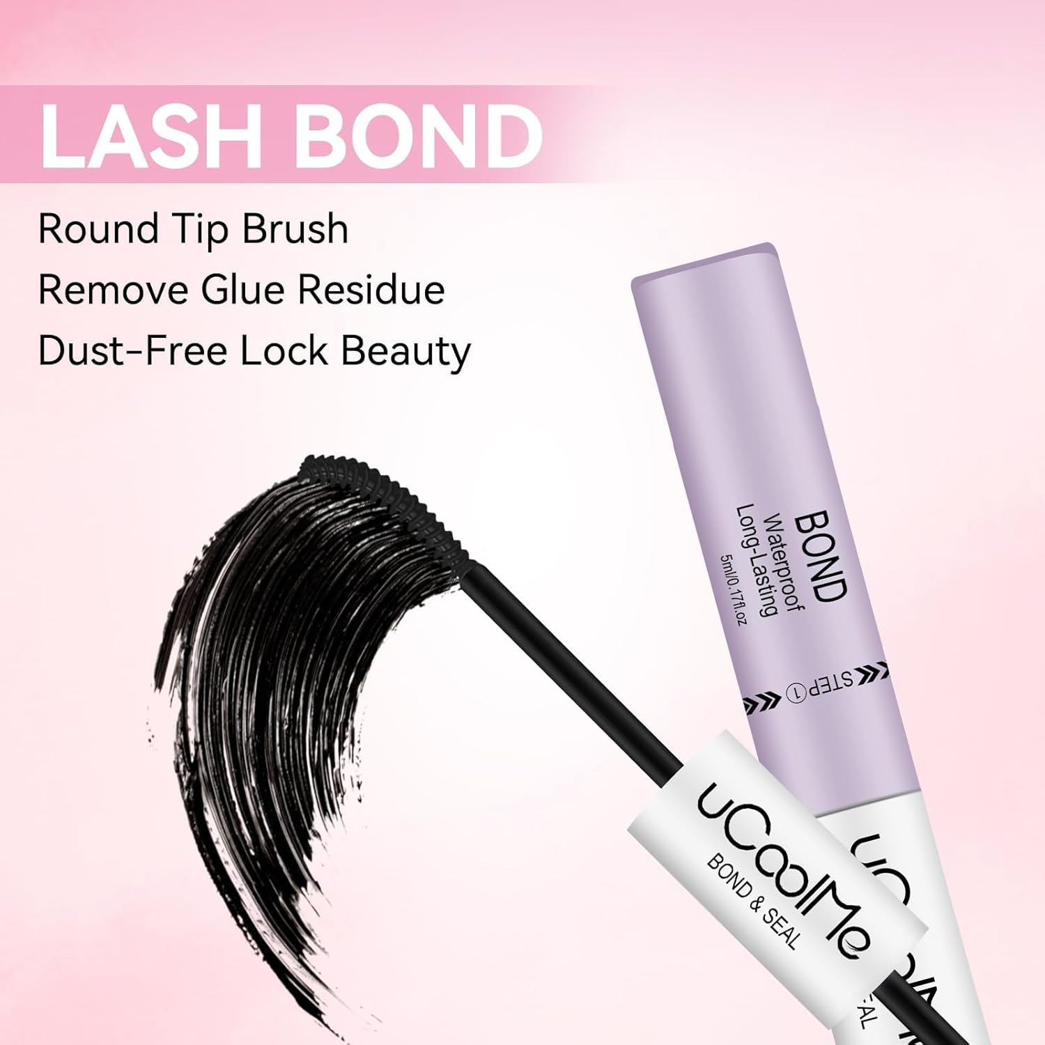 Ucoolme Lash Bond and Seal Waterproof 10ML for Lash Clusters 144Hours Superstron