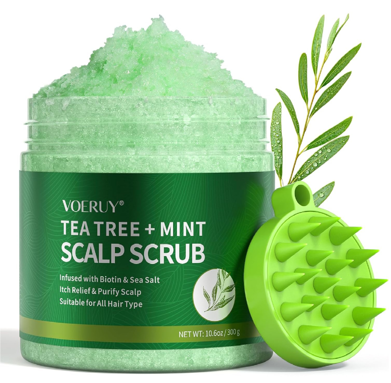 VOERUY Scalp Scrub, Tea Tree Scalp Exfoliator Scrub Shampoo, 2-in-1 Scalp Treatm