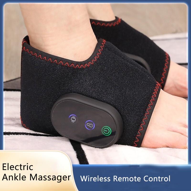 Pair Electric Foot Ankle Massager Pain Relief 3 Modes Vibration Hot Compress