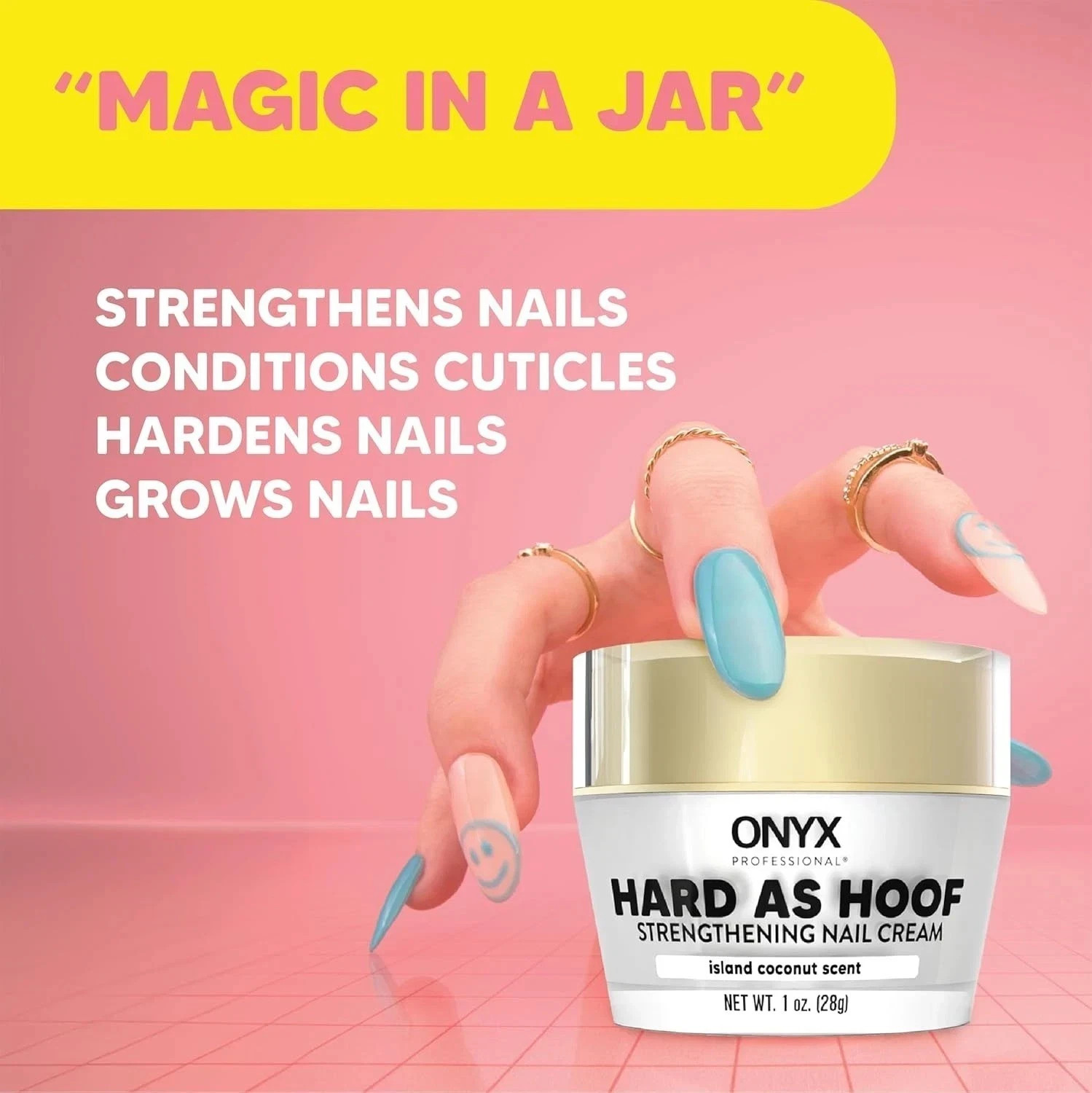 Hard As Hoof Nail Strengthening Cream with Coconut Scent Nail Growth & Cond