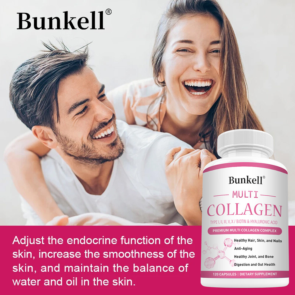 Collagen Peptides Type I, II, III, V, X 2000mg Anti-Aging Skin 120 Capsules