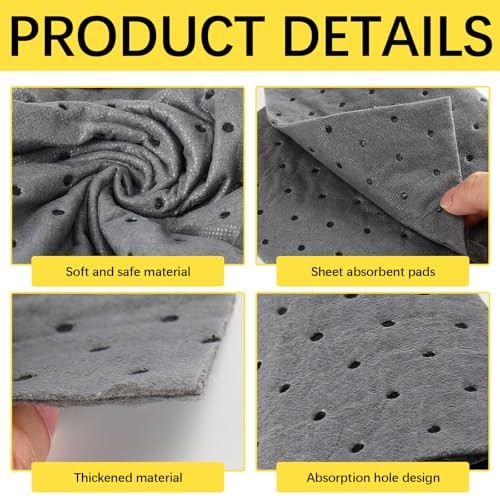 150 Pack Oil Absorbent Pads, Polypropylene oil Spill Mat 9.8 x 13 Inch Water