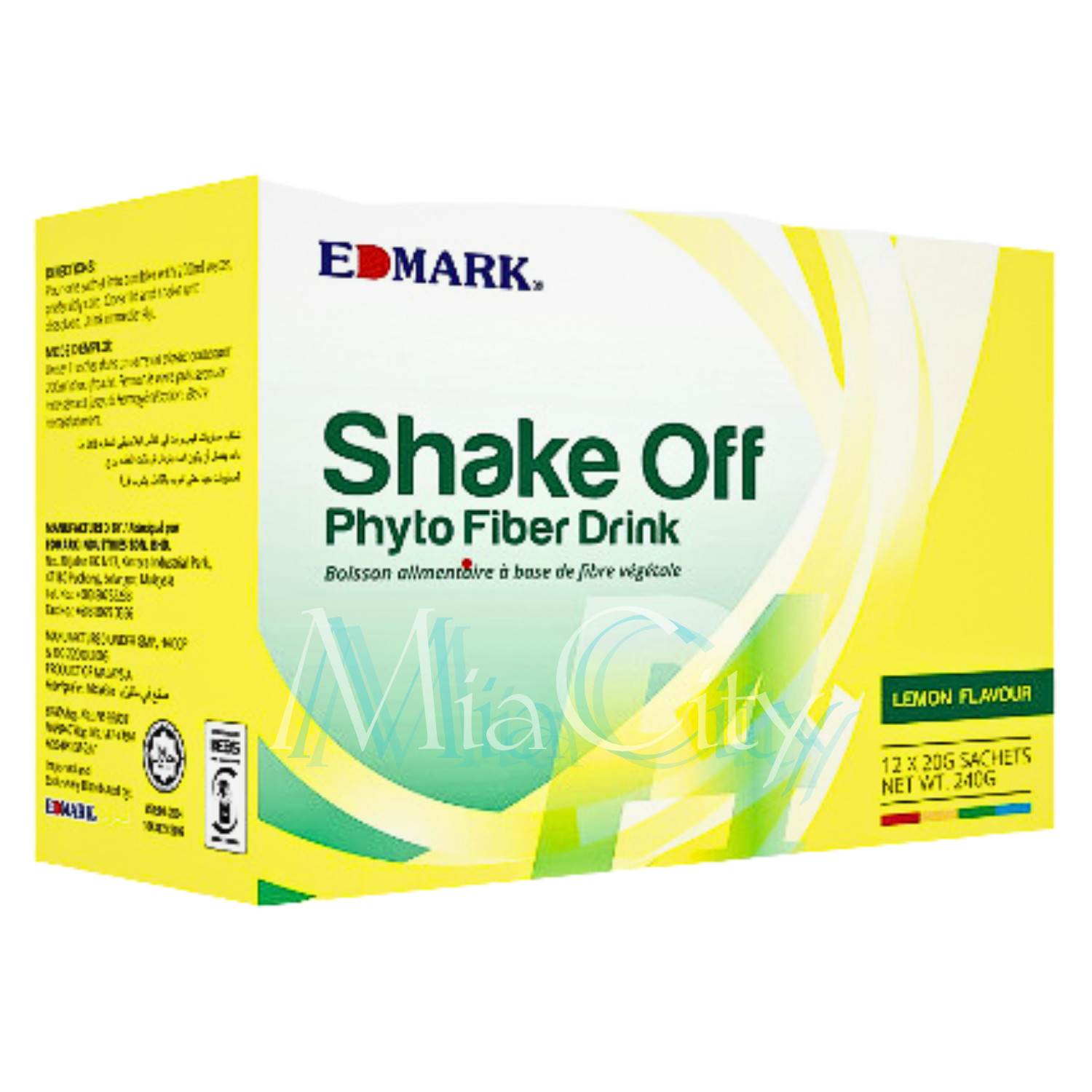 Edmark Shakeoff Phyto Fiber – Lemon Flavor Weight Loss Drink 1 Box x 12 sachets