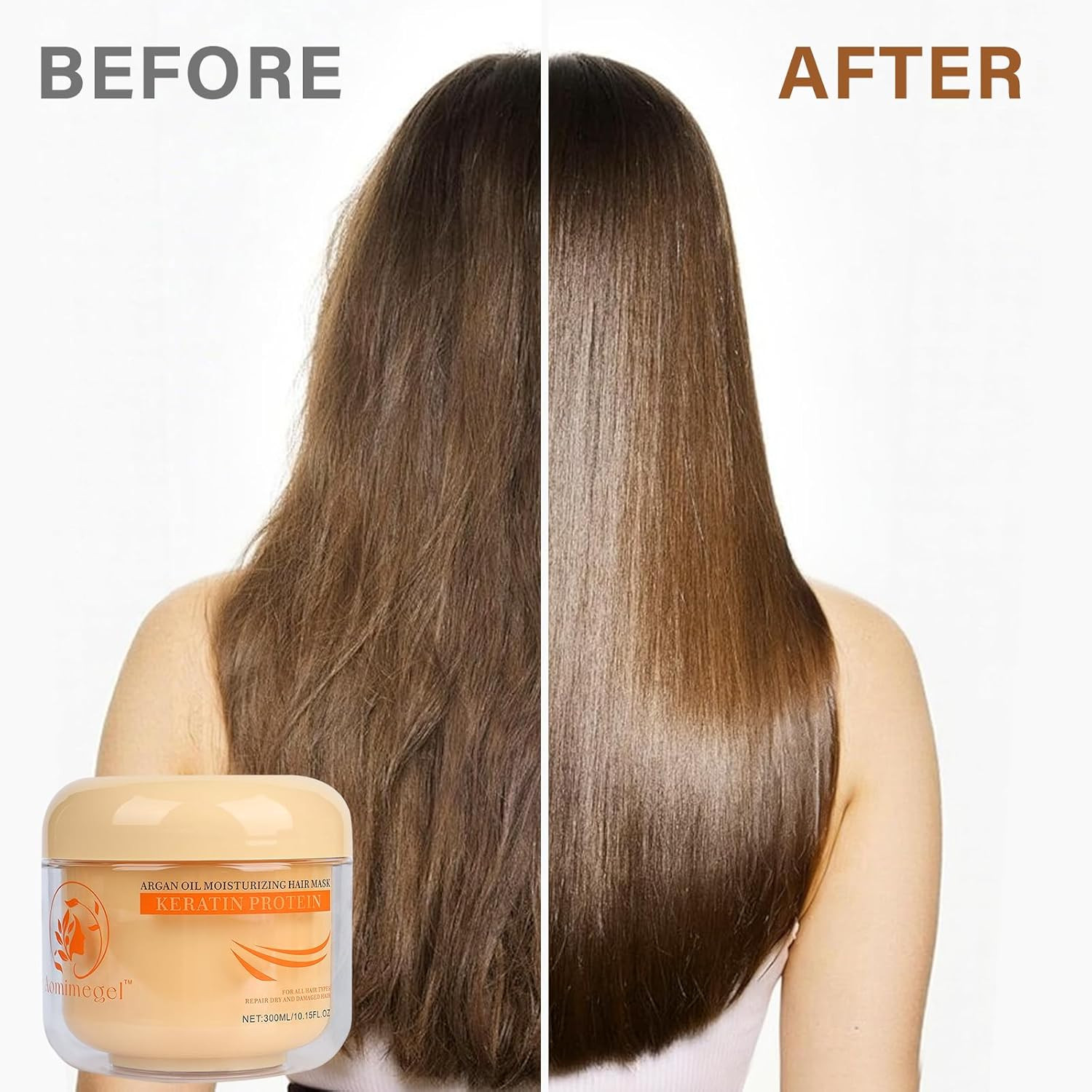 Collagen Hair Mask & Argan Oil Set, Hair Treatment for Dry Damaged Hair, Deep Co