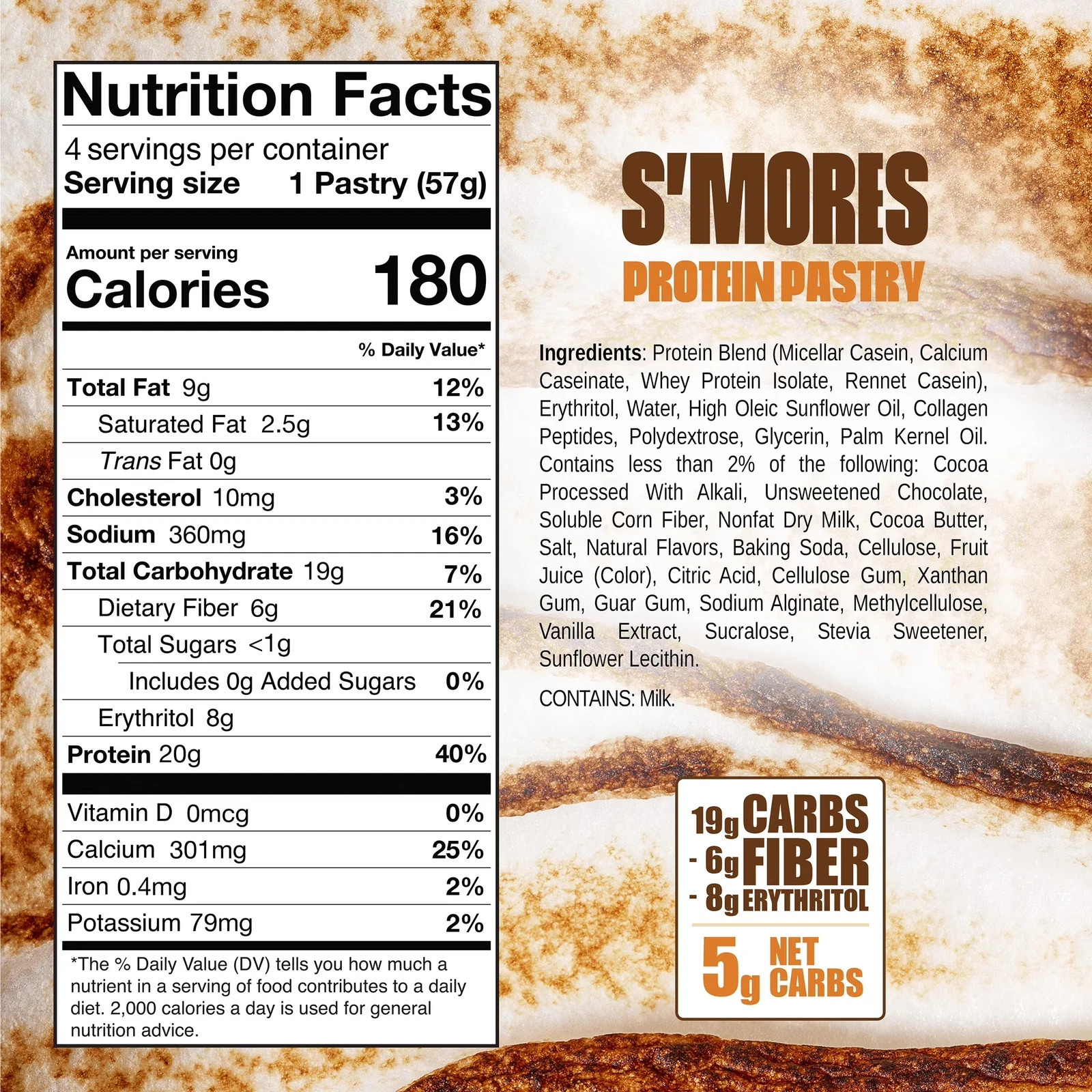 Legendary Foods Gluten Free and Keto Friendly Protein Pastry – S’Mores – 8Oz/4Ct