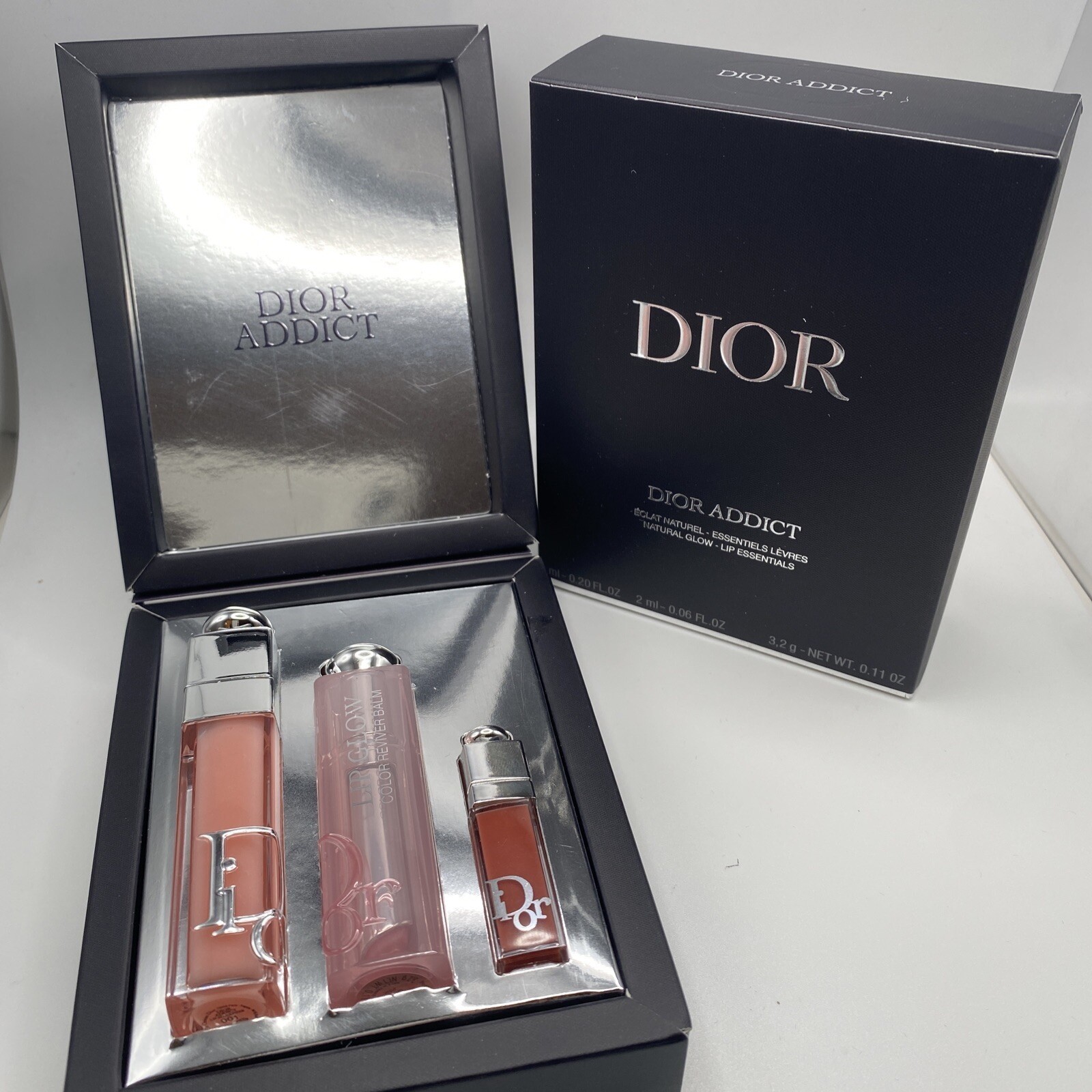 DIOR ADDICT LIP ESSENTIALS-3-PIECE SET-001 Pink Lip Glow, Lip Maximizer & Mini