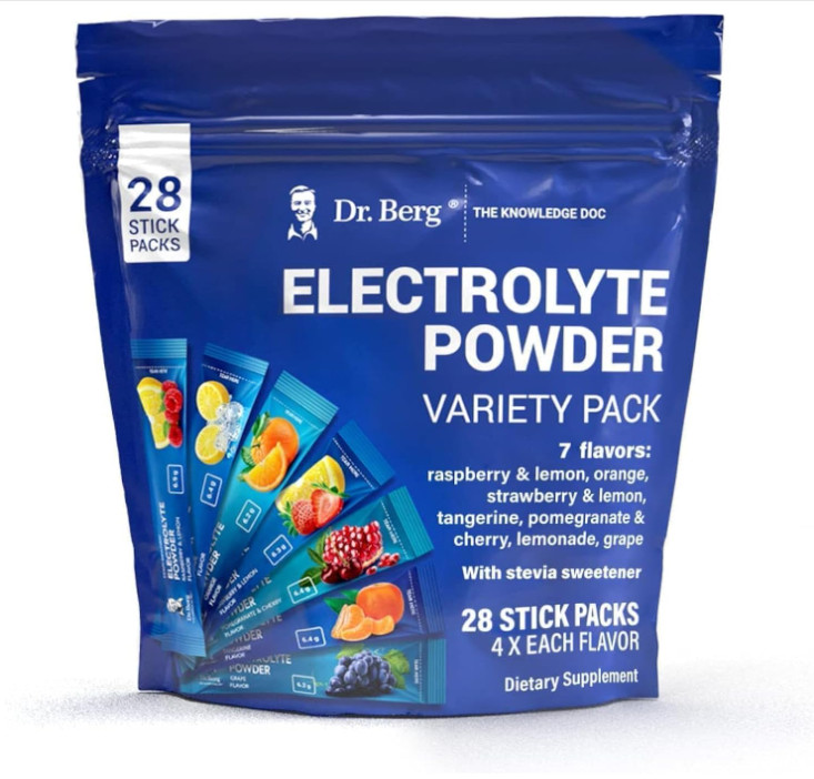 Dr. Berg Sugar Free Electrolyte Powder Packets, Variety Pack, 28 Count