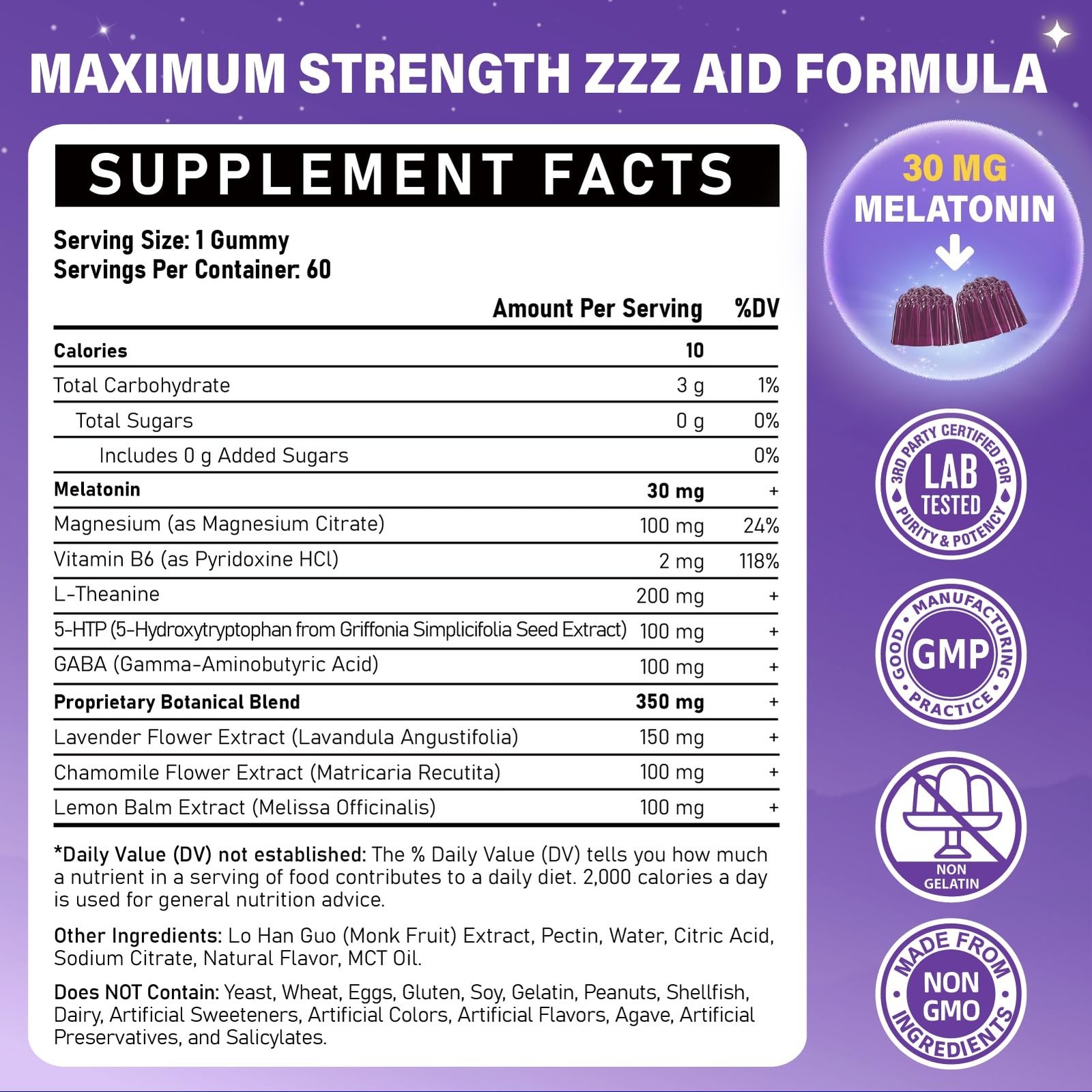 Veyttisy Melatonin 30mg Gummies For Adults – Sugar Free Sleep Aid Max Strength