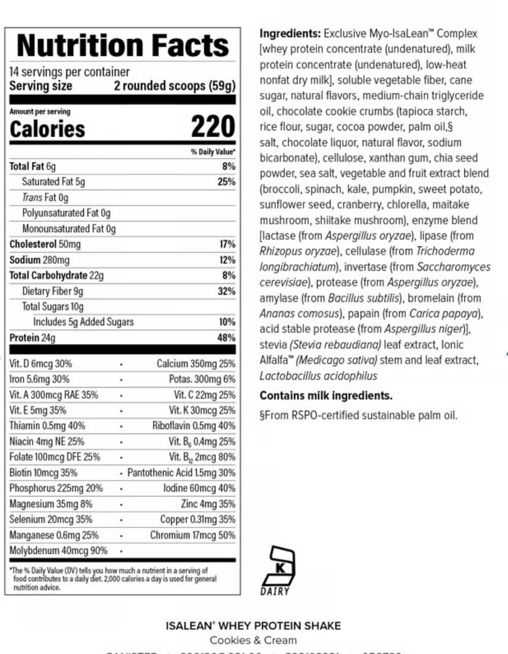 Isagenix Isalean Protein Shake MCT Cookies & Cream 29.1oz Exp10/26Free Shiping🆓