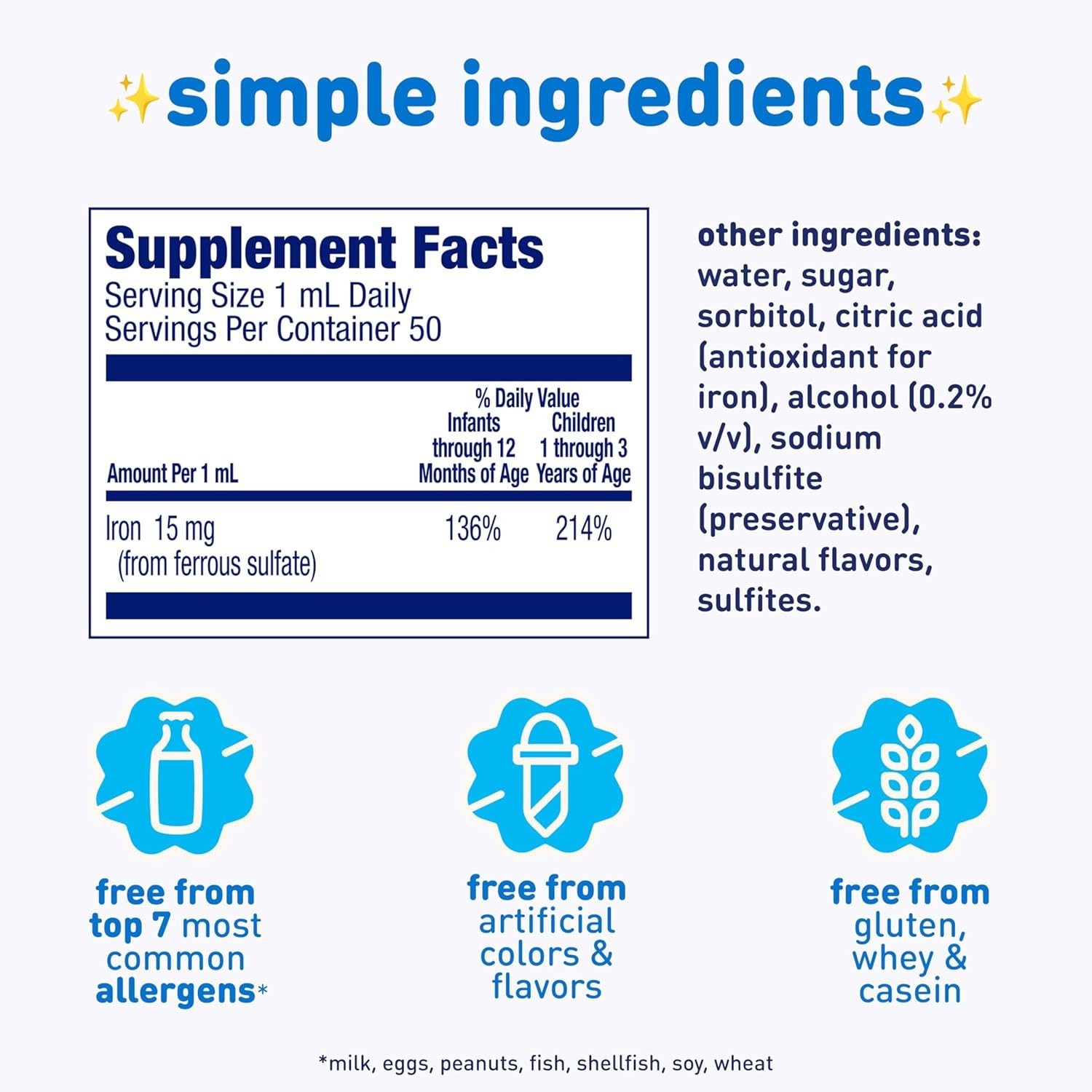 Enfamil Fer-In-Sol Iron Drops 50mL Active Minds Baby Supplement 0-24 Months 2Pk