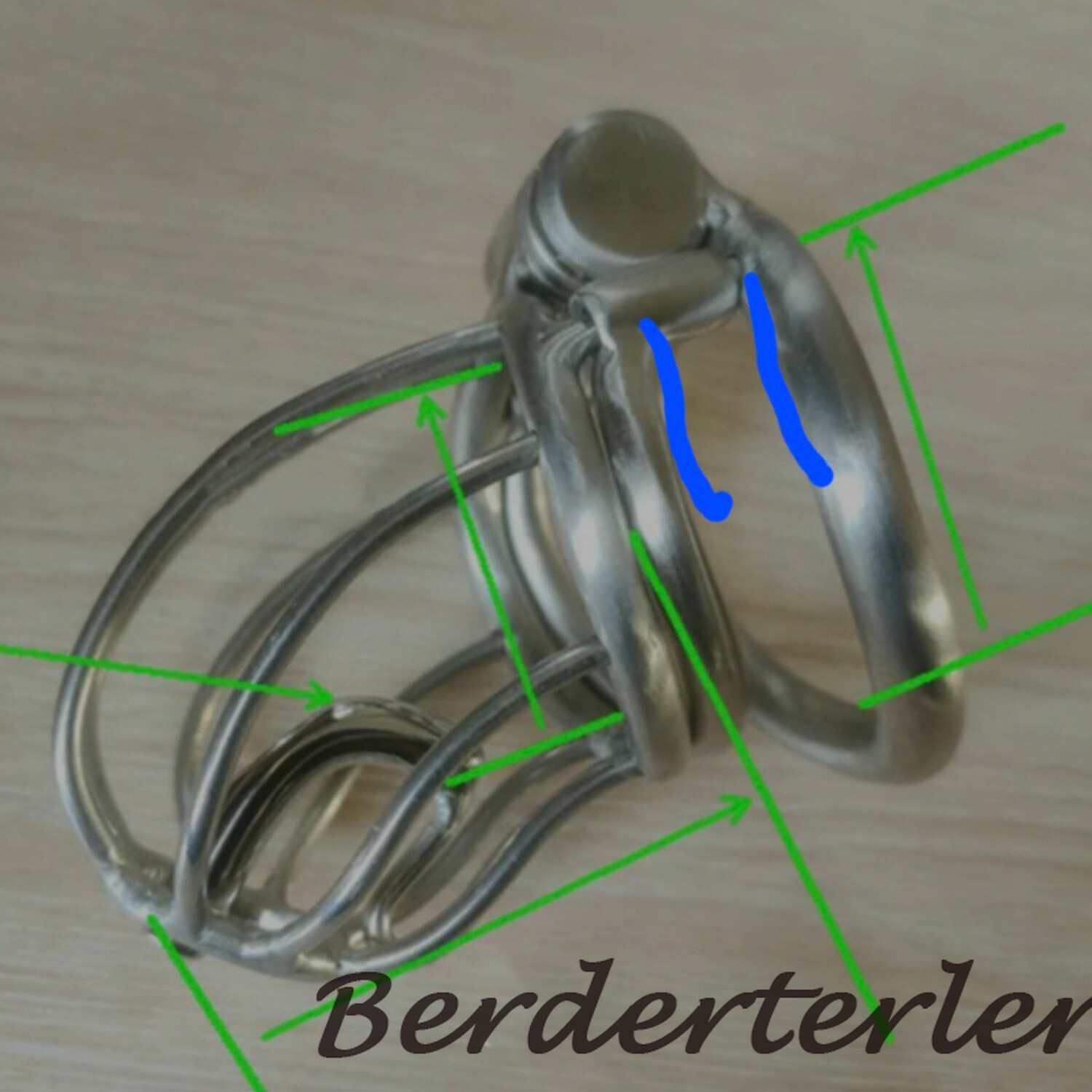 Custom PA Titanium Male Chastity Cage with PA Piercing Metal Cage for CBT Lock