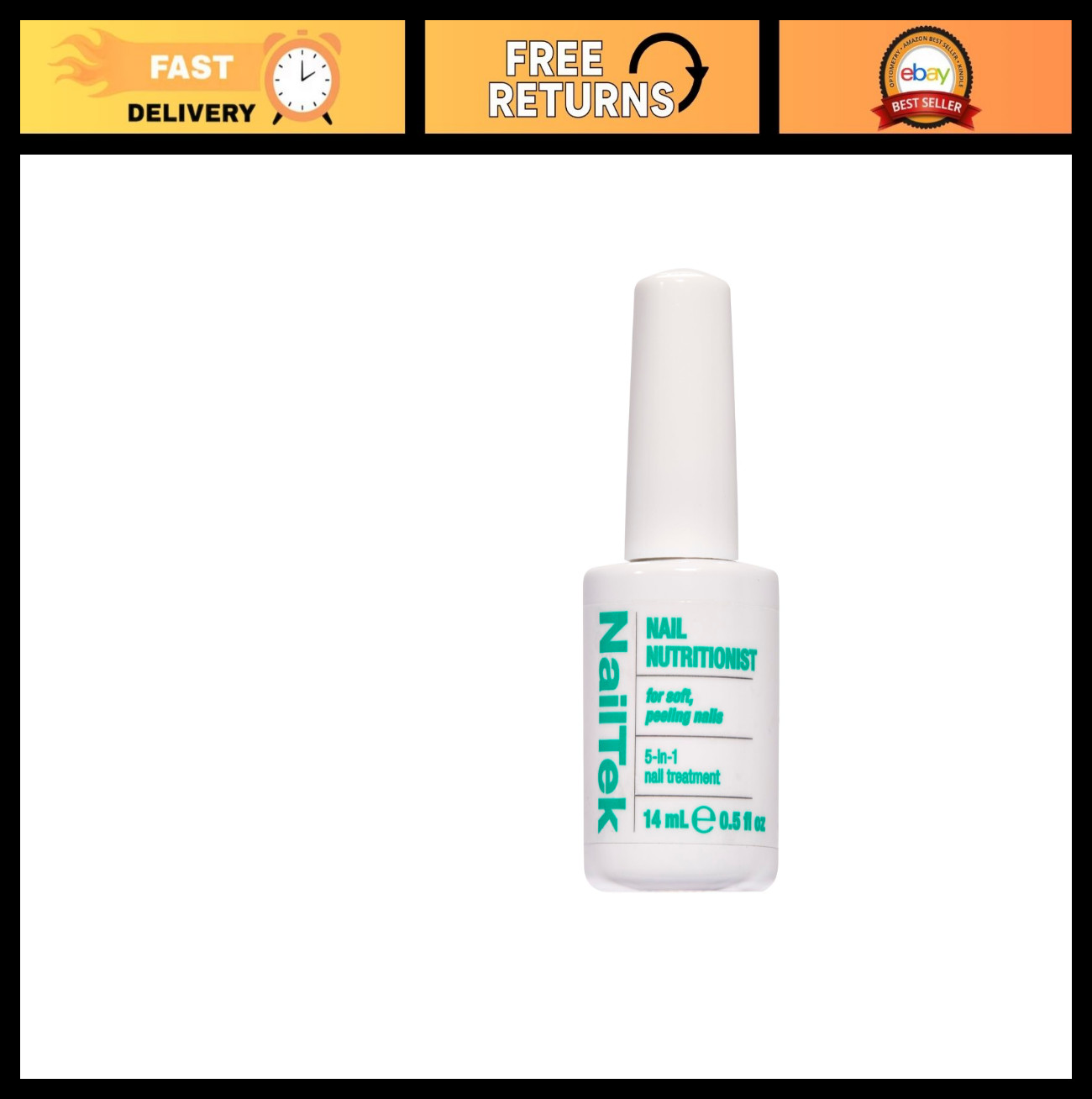 5-in-1 Nail Treatment – Clear Liquid Strengthener for Soft, Peeling Nails, 0.5 f
