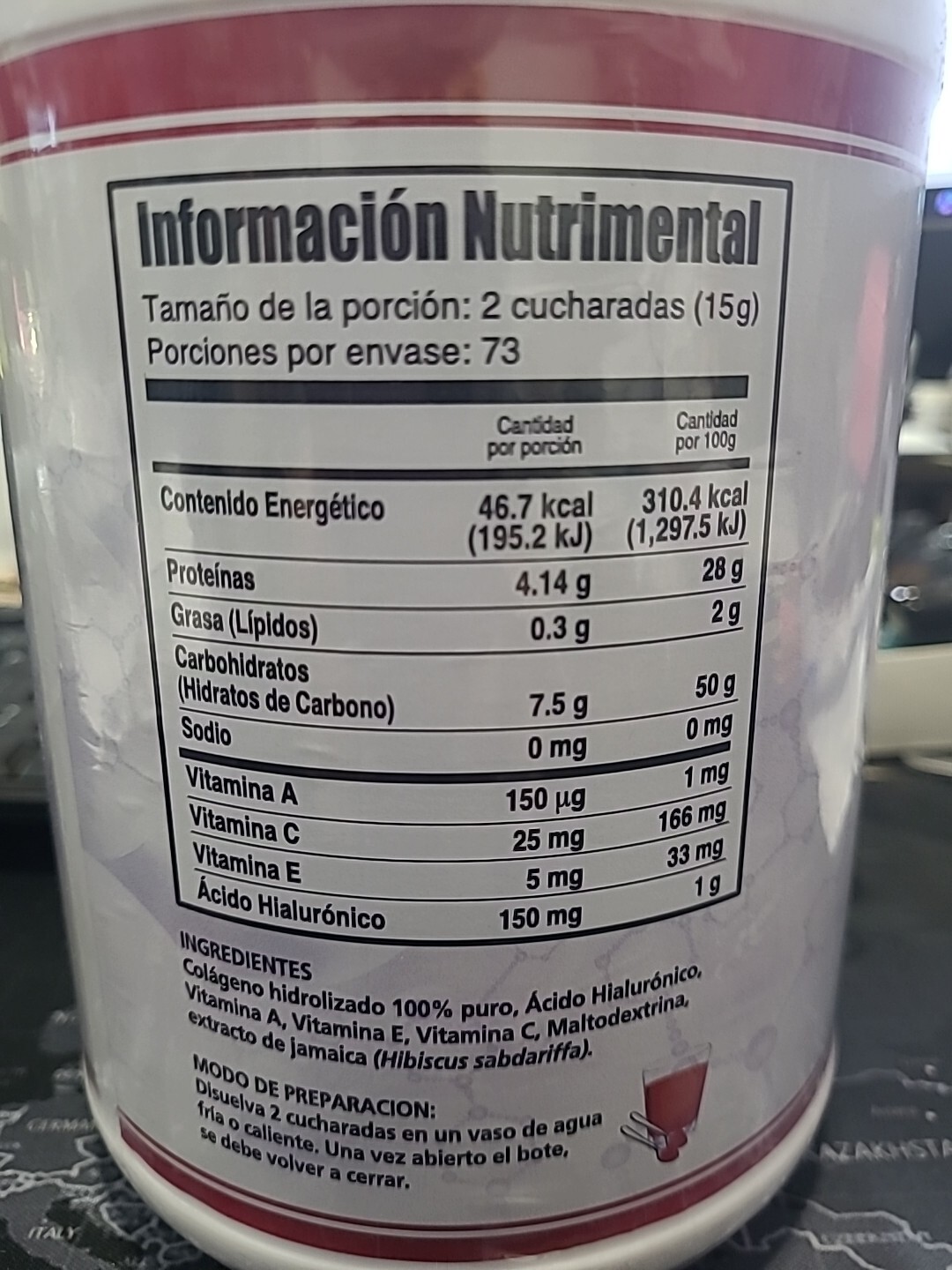 Hydrolized Colagen Hibiscus/Jamaica Colageno Hidrolizado 1.1 Kg ( Polvo SANDY )
