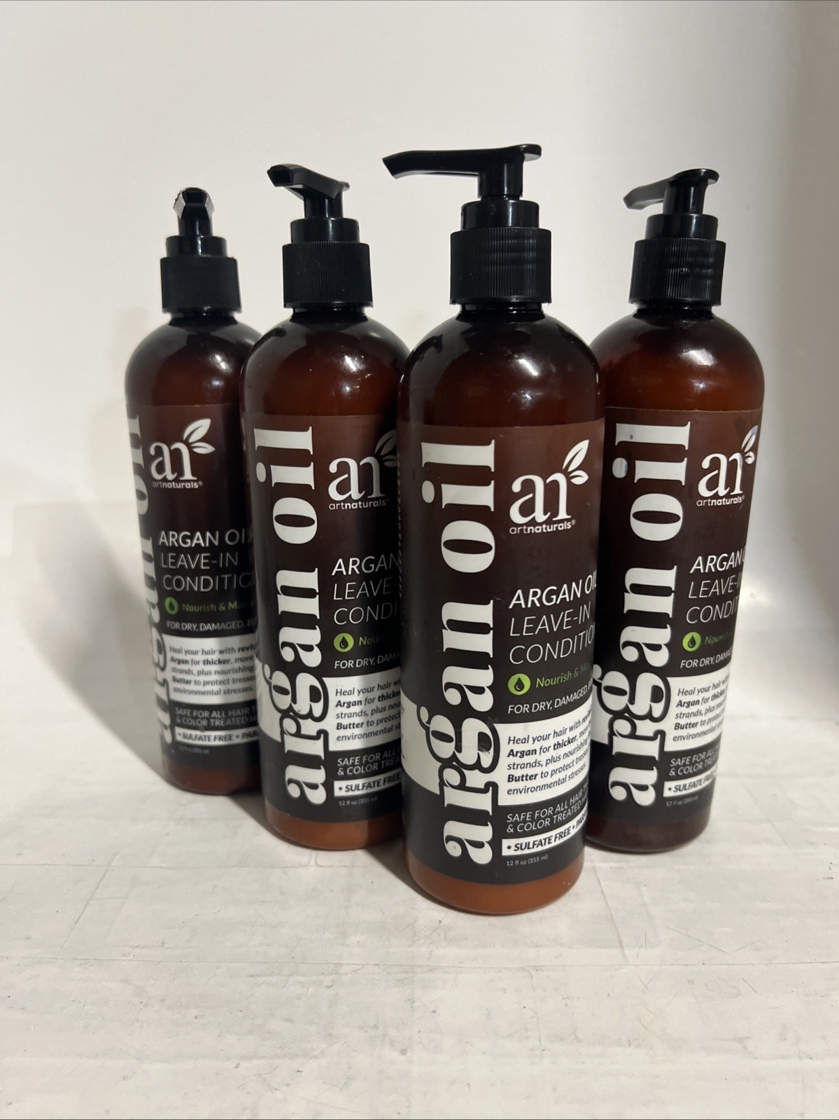 4x Argan Oil Leave-In Conditioner, For Dry Damaged Brittle Hair, 12 fl oz 03/27