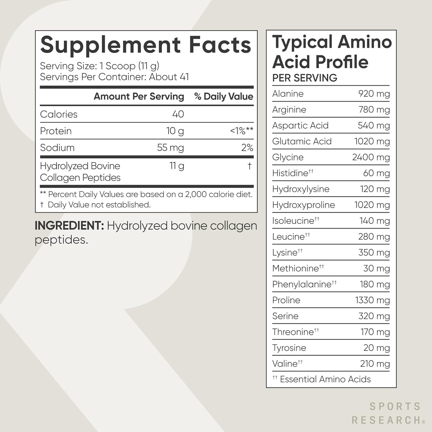 Collagen Peptides Protein Powder 11g – Unflavored (41 Servings)