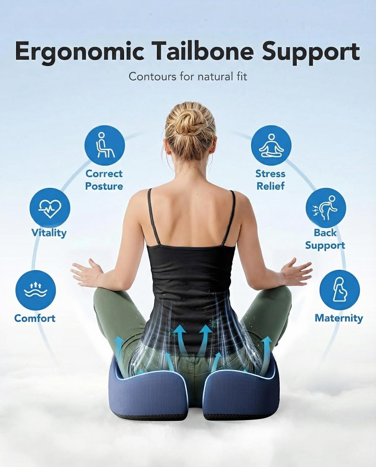 HUANUO Ergonomic Seat Cushion for Office Chair, Extra Large Car Seat Cushion,…