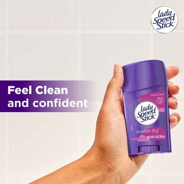 4 Pack – Lady Speed Stick Invisible Dry, Shower Antiperspirant Deodorant, 2.3oz