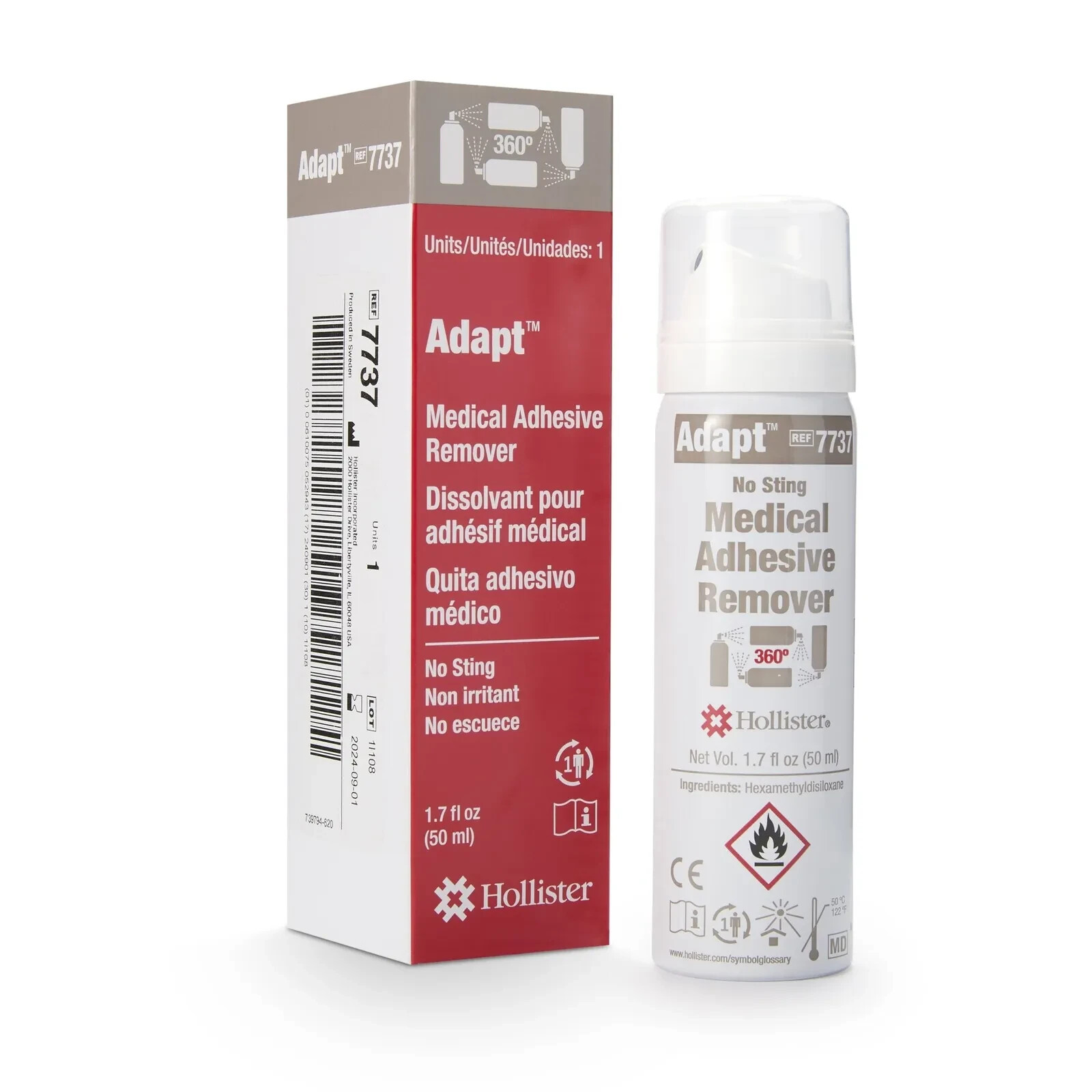 7737 Adapt Adhesive Remover Spray 50 mL Exp 06/2026-2028