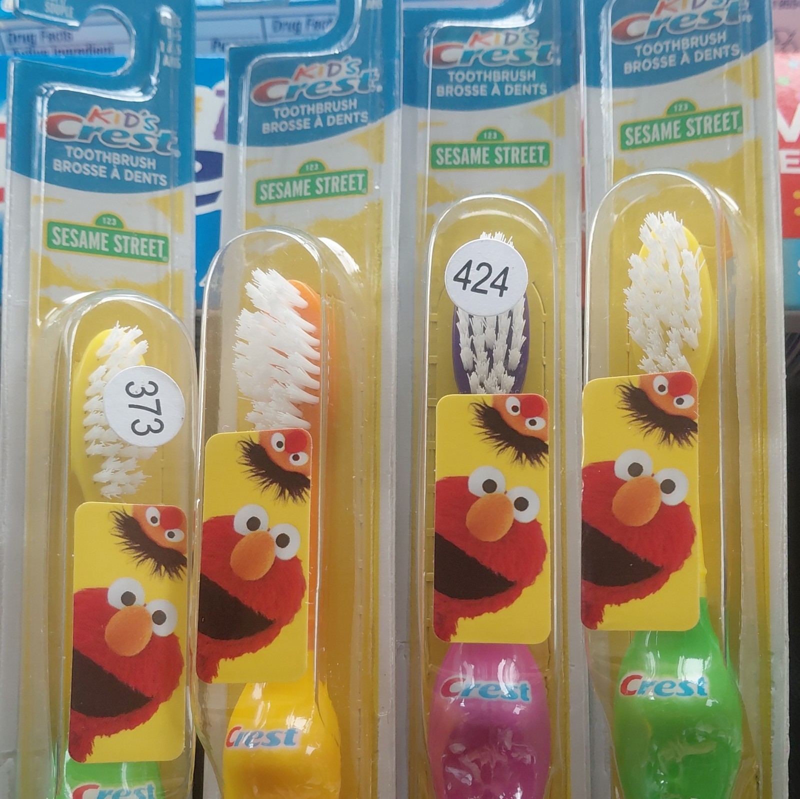 Crest Kids Sesame Street Soft Nylon Toothbrushes 4 Pack + 4.6oz Toothpaste