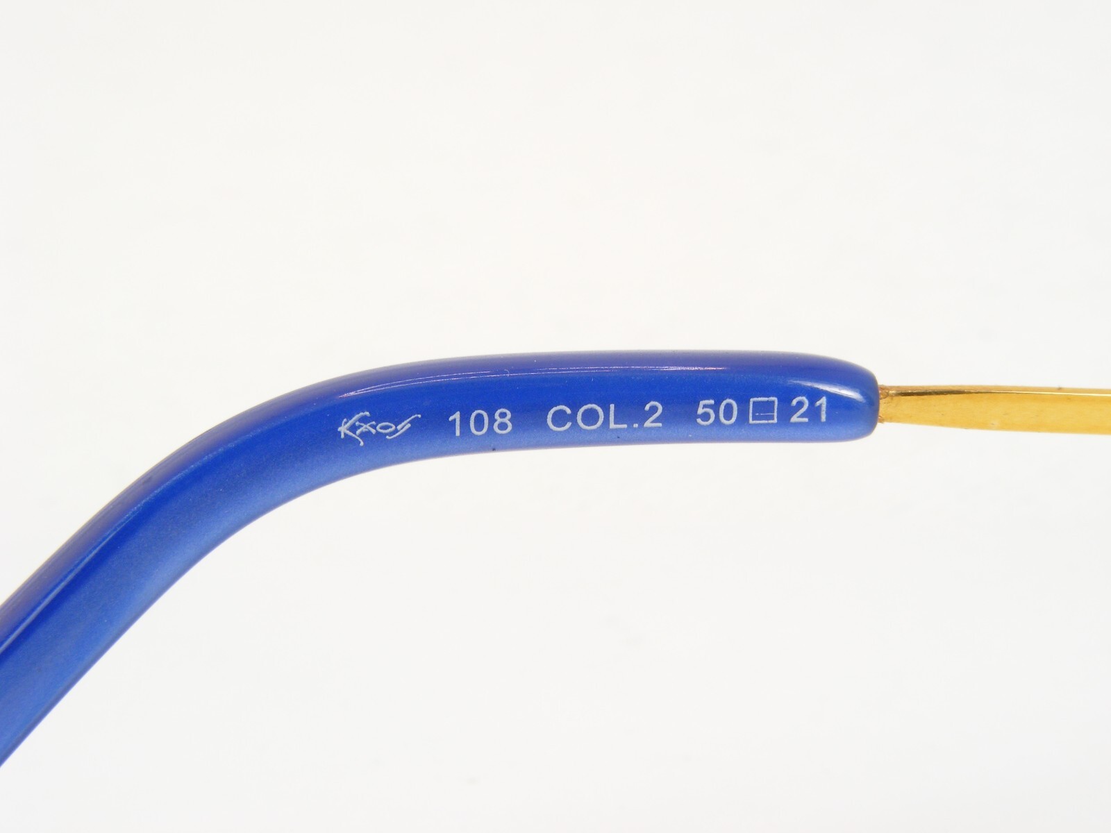 KAOS 108 Col. 2 Blue /Gold UNIQUE RARE EYEGLASSES FRAME 50-21-135mm Germany