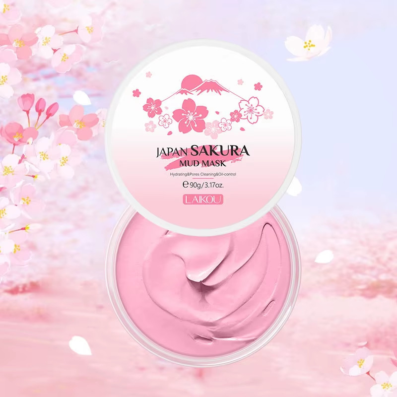 Naturals Sakura Volcanic Mud Mask for Face Deep Cleaning Remove Blackheads