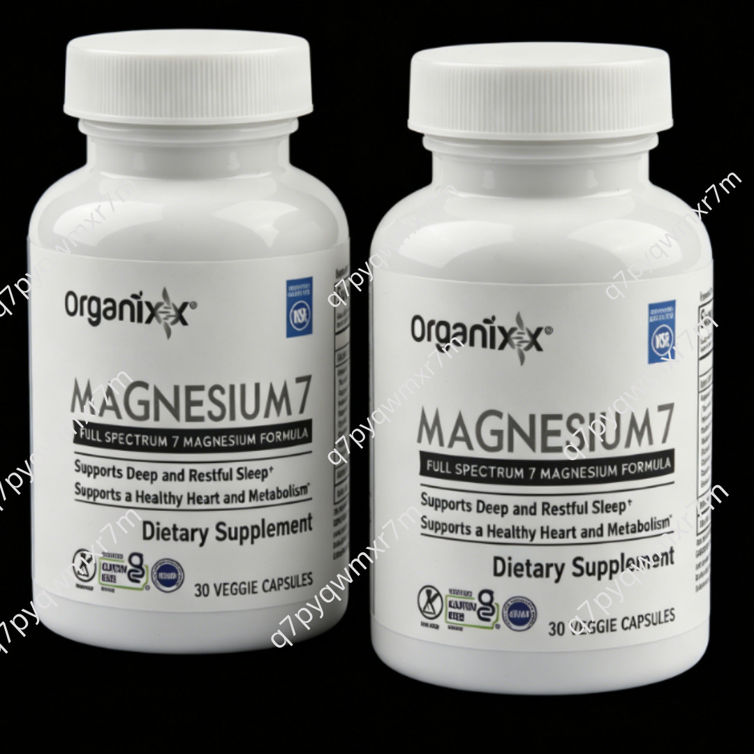 (1-3 Bottles) Organixx Magnesium 7 Supplement, Natural Sleep Support Capsules