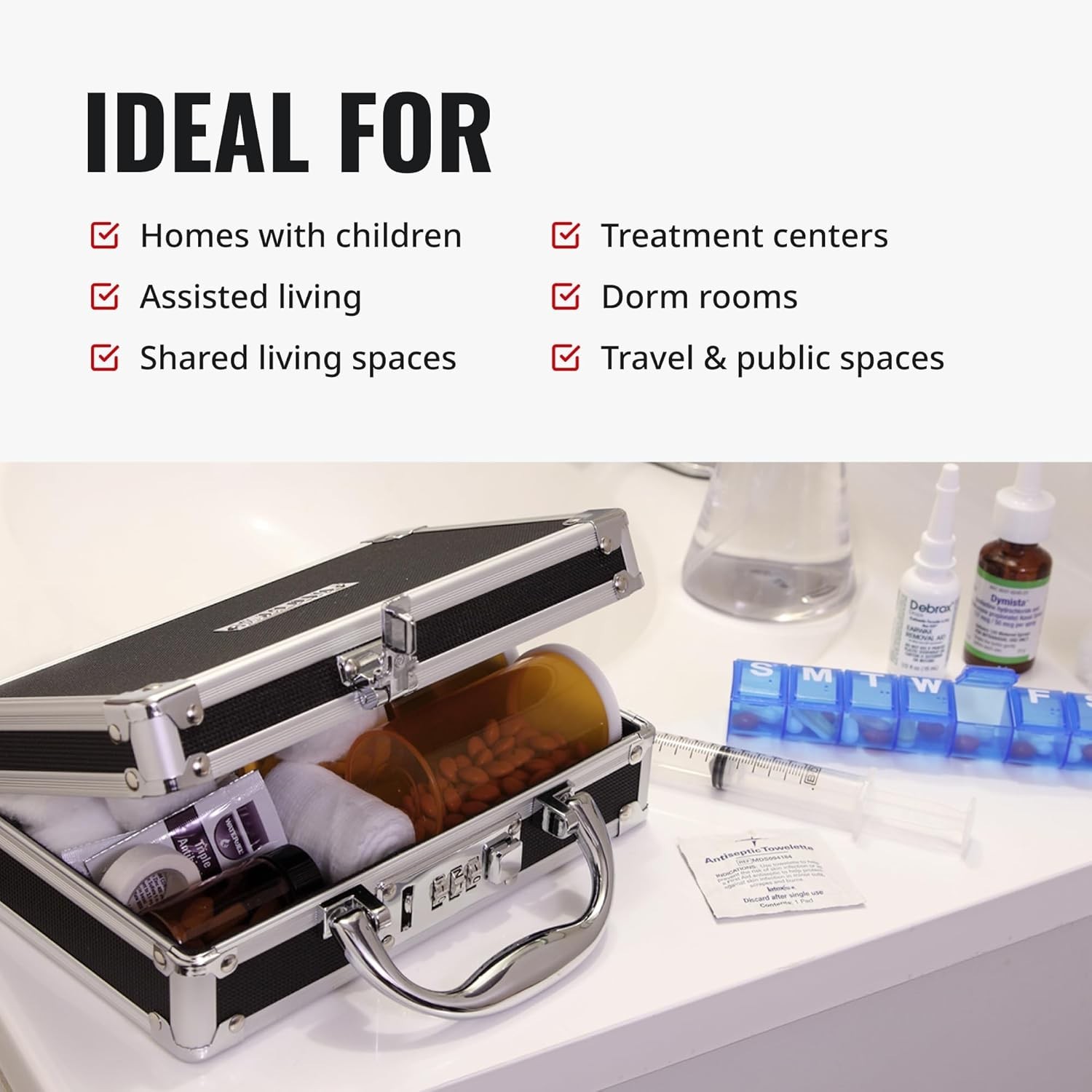 Secure Medicine Safe Case with Combination Lock – Portable Storage Solution