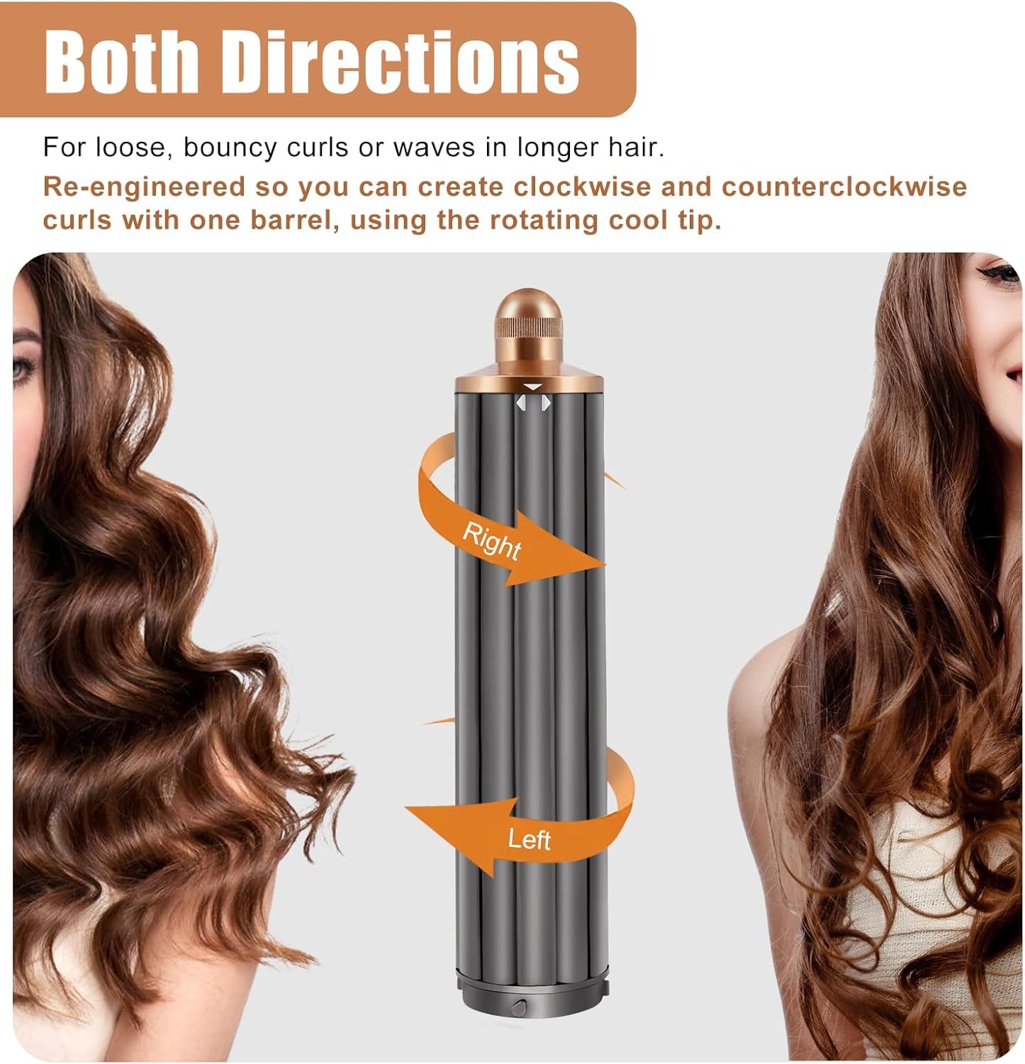 40MM 1.6in Long Hair 1 Count (Pack of 1), 40mm Curling Barrels,gold