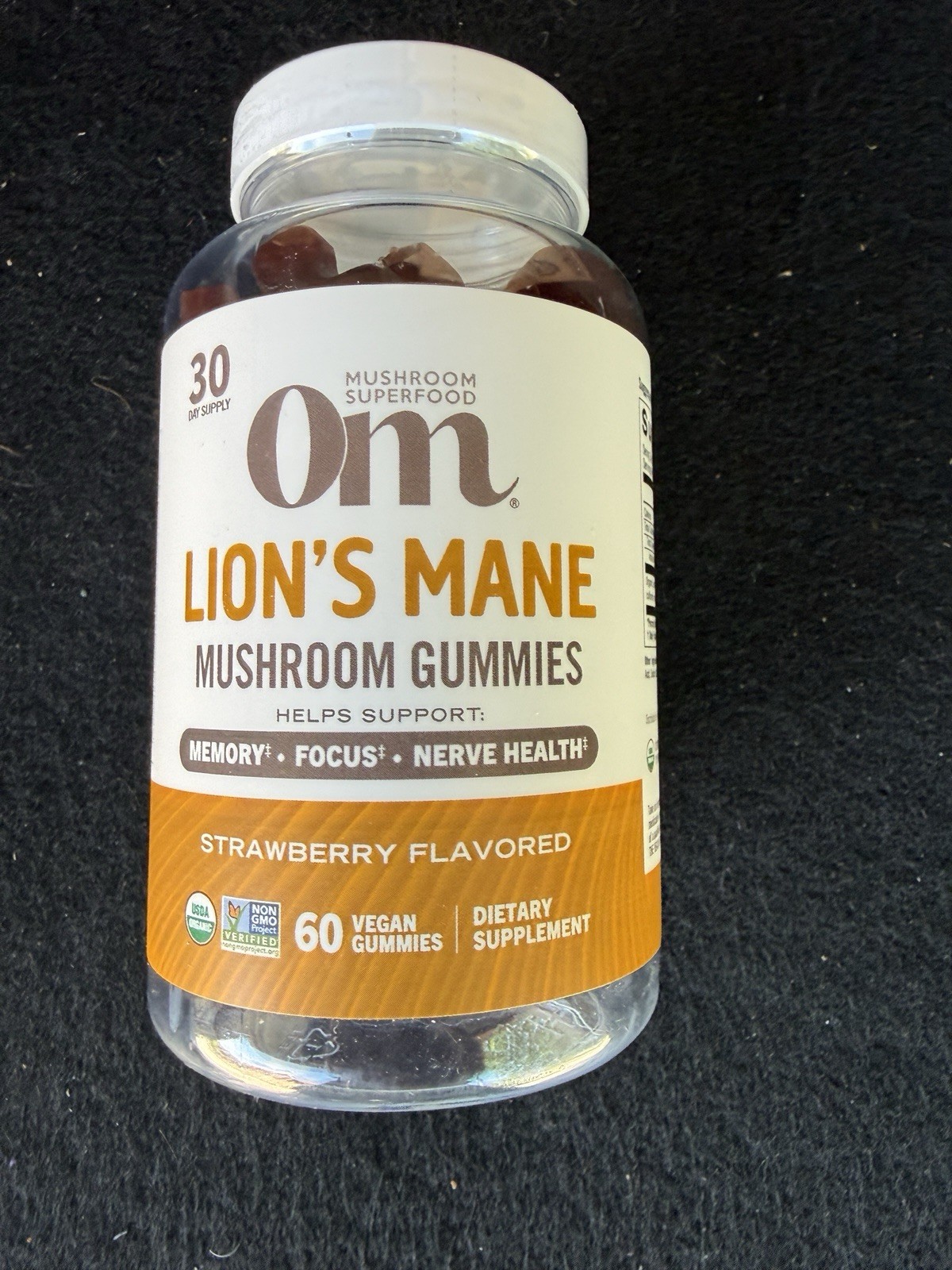 OM Mushroom Superfood Lion’s Mane 60 Mushroom Gummies Strawberry 10/2026
