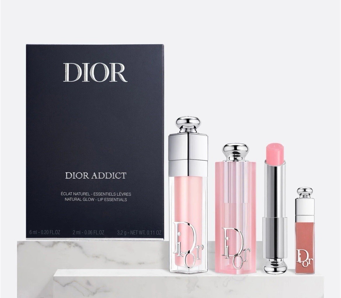 DIOR ADDICT LIP ESSENTIALS-3-PIECE SET-001 Pink Lip Glow, Lip Maximizer & Mini