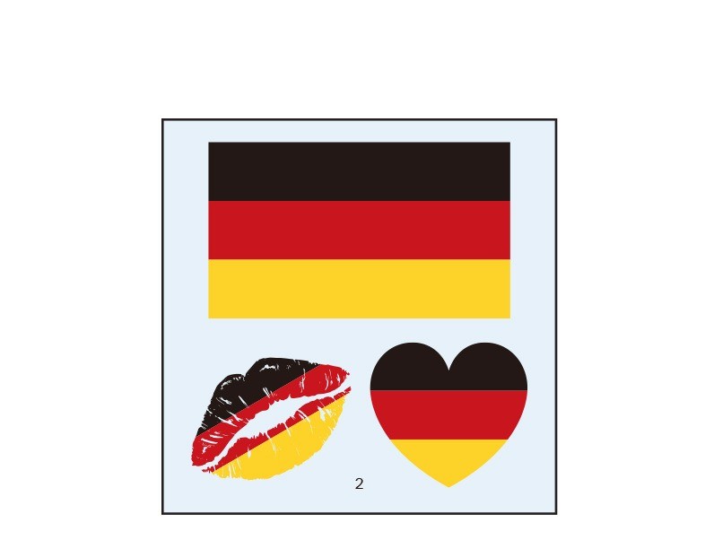 Waterproof National Flag Face Tattoo Stickers 10pc Sweat Resistant Sports Decals