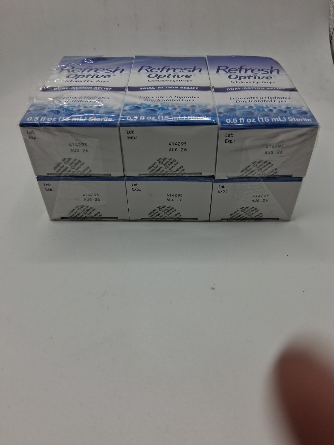 6x REFRESH OPTIVE 0.5 FL OZ EA. EXP:08/2026 LUBRICANT EYE DROPS