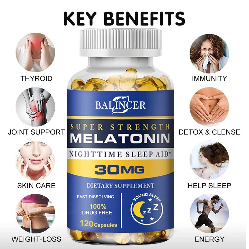 Nighttime Sleep Aid 30mg Supports Sleep Health 30 to120 Capsules
