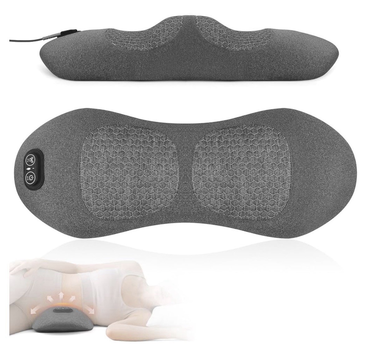3-in-1 Back Massager with Heat & Vibration- Smooth Spine Triple Fusion Lumbar