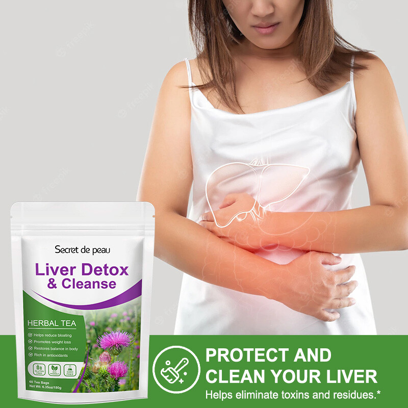 Milk Thistle Liver Cleanse Detox Tea 30Days Herbal Liver Support Supplement