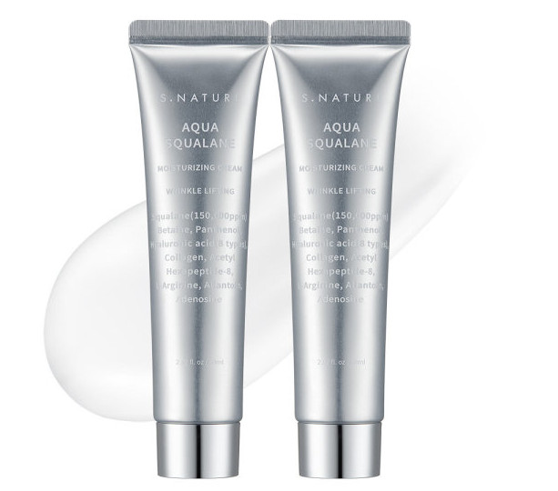 [1+1] S-Nature Aqua Squalane Moisture Cream 60ml Double Set K-Beauty Pore Care